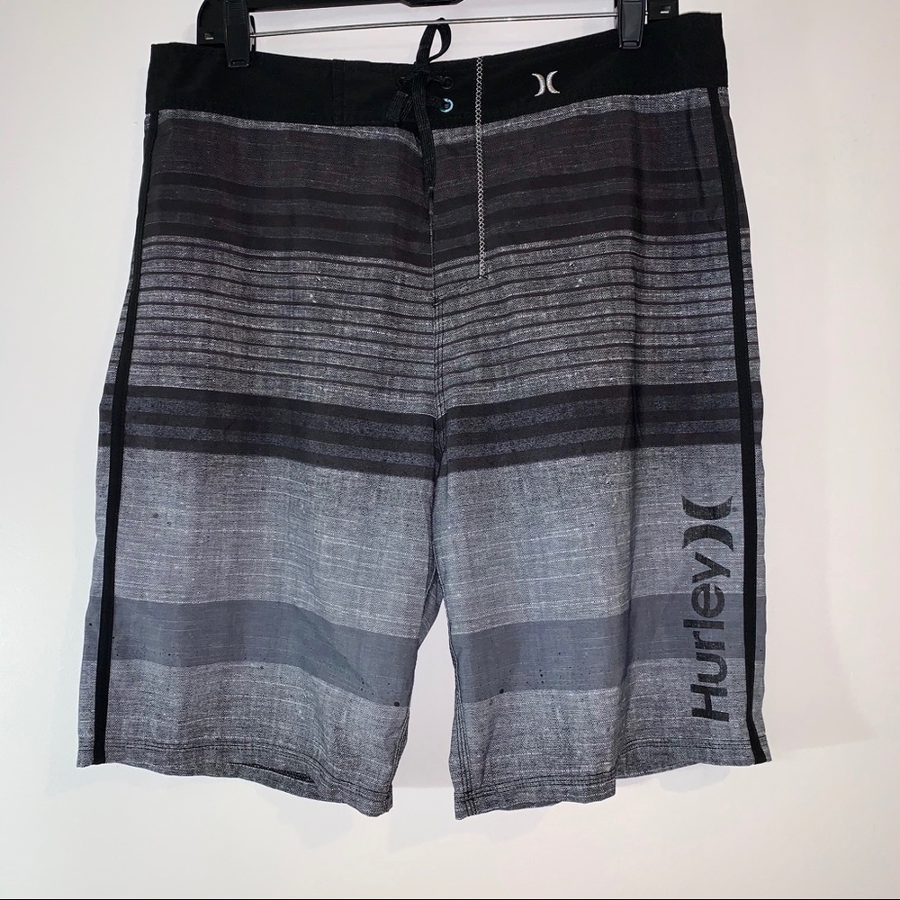 Hurley Grey Striped Swimtrunks 33